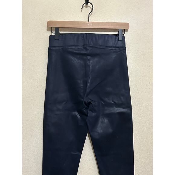 L'Agence Faux Leather Pants Women's Size Small Dark Blue Pull On Trousers Luxury - Picture 9 of 9